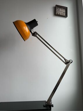 Yellow Vintage Lival P12 Clamp Architect Industrial Work Lamp Made in Finland